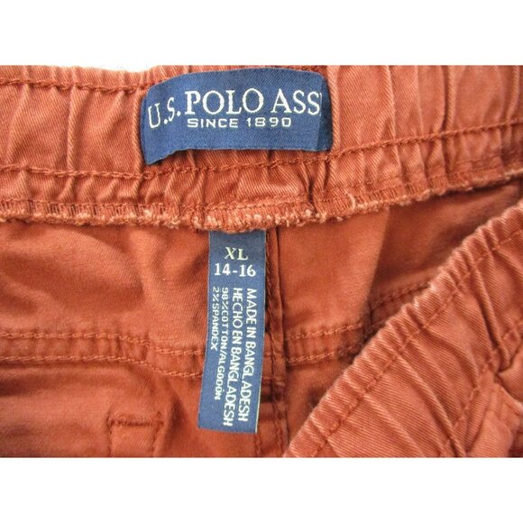 US Polo ASSN Twill Pants Extra Large 14-16 Red Elastic Waist Drawstring Stretch - Picture 7 of 7